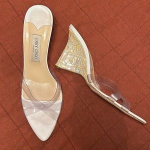 Jimmy Choo Mother of Pearl Wedge Heels